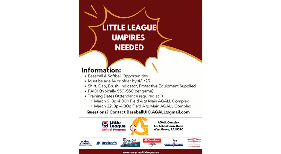 BB & SB Umpires Needed!